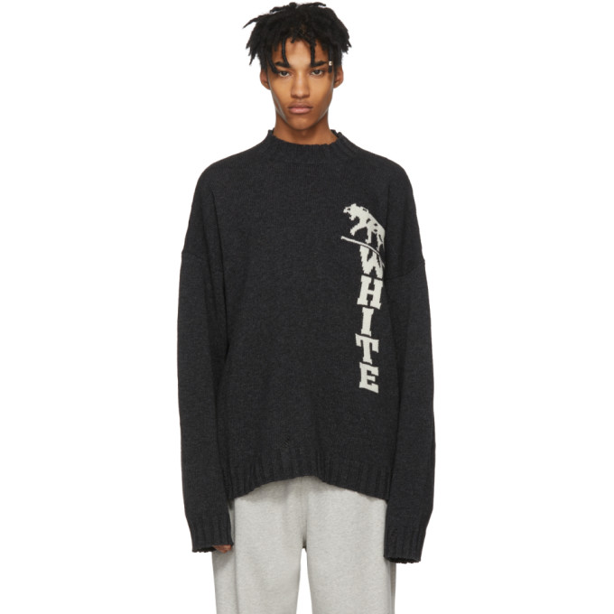 off white distressed sweater