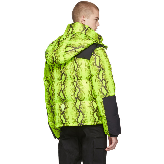 Off-White Yellow and Black Down Snake Puffer Jacket Off-White