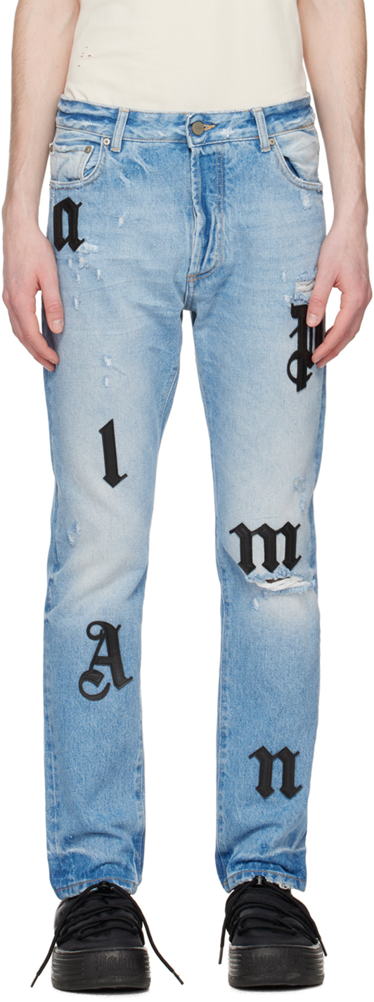 Palm Angels Blue Patch Jeans Palm Angels