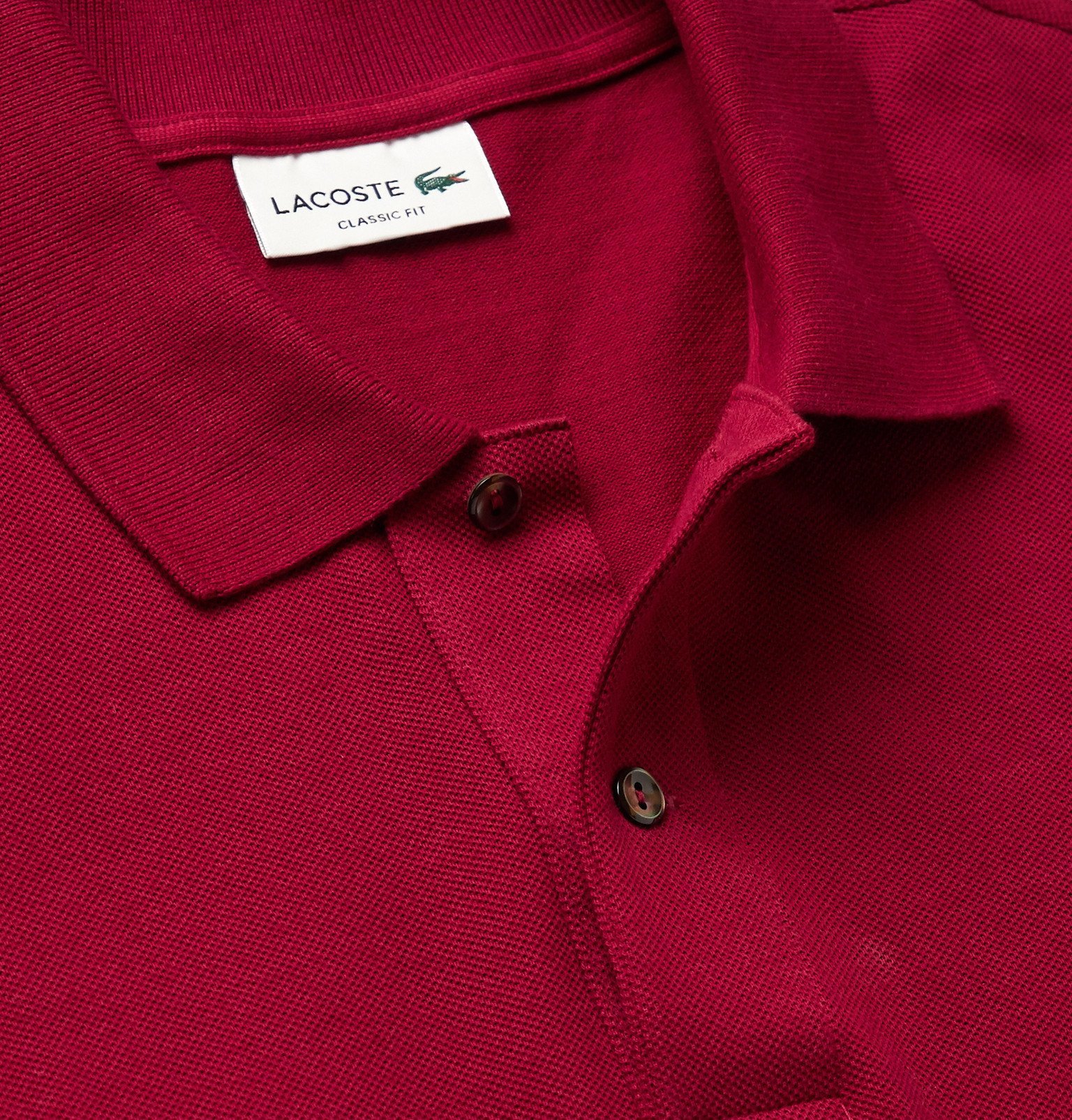 Lacoste - Cotton-Piqué Polo Shirt - Burgundy Lacoste
