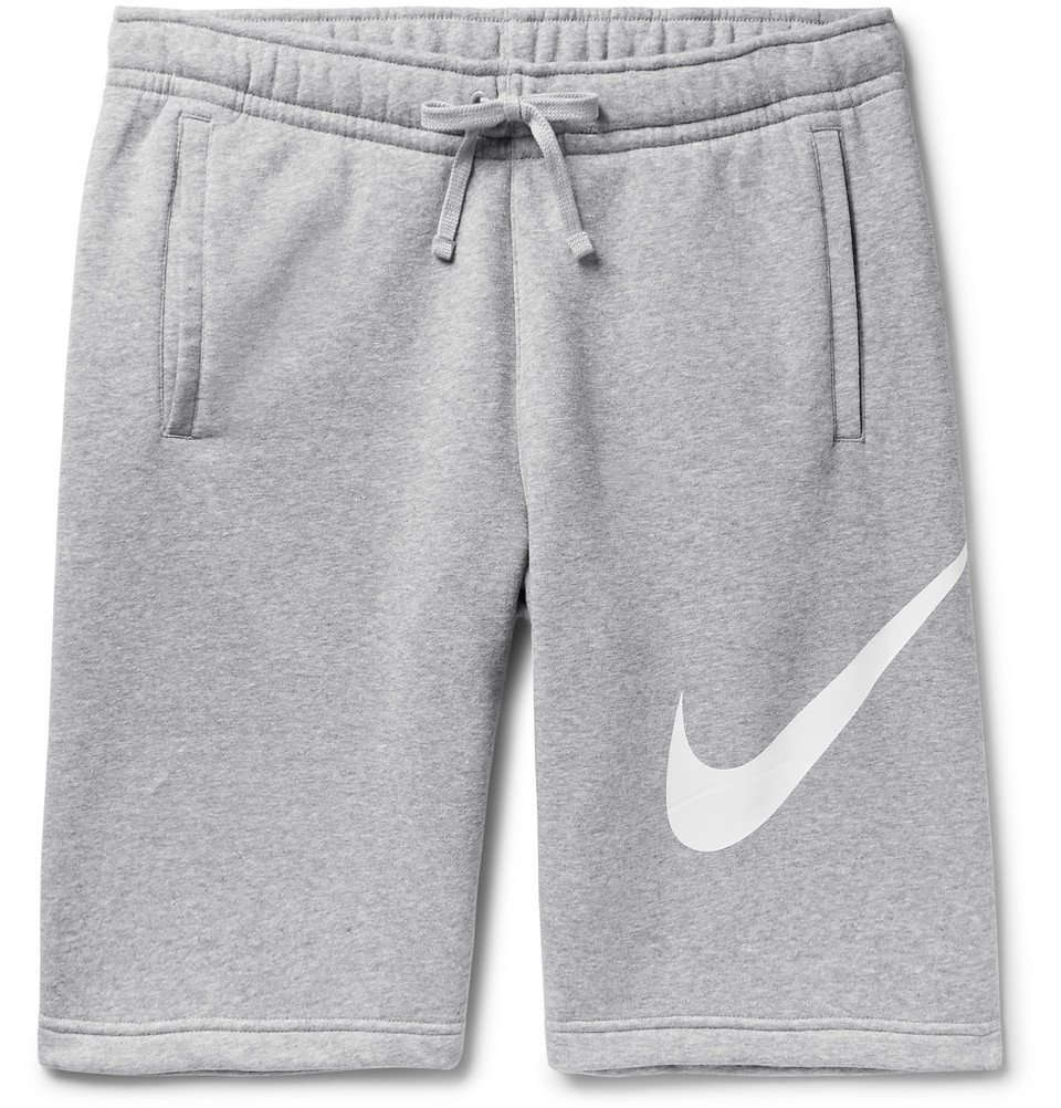 gray nike fleece shorts