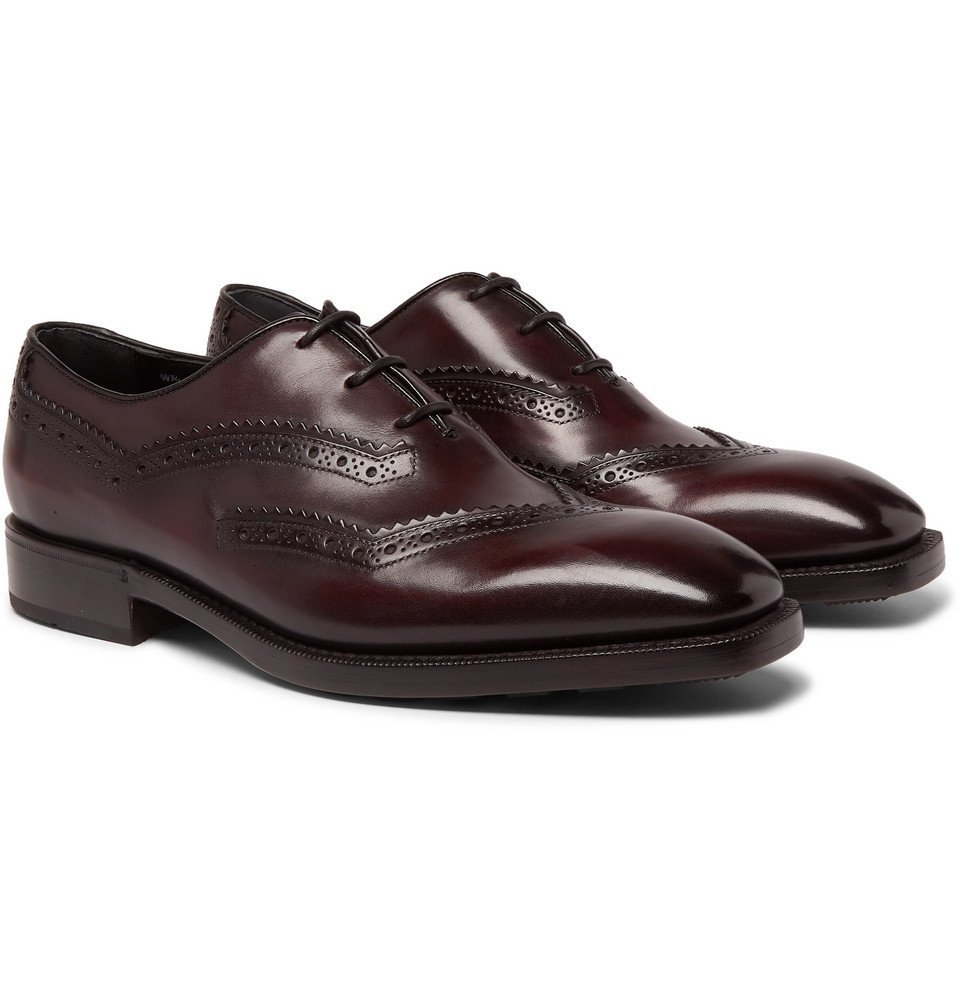 Berluti - Venezia Leather Oxford Shoes - Men - Burgundy Berluti