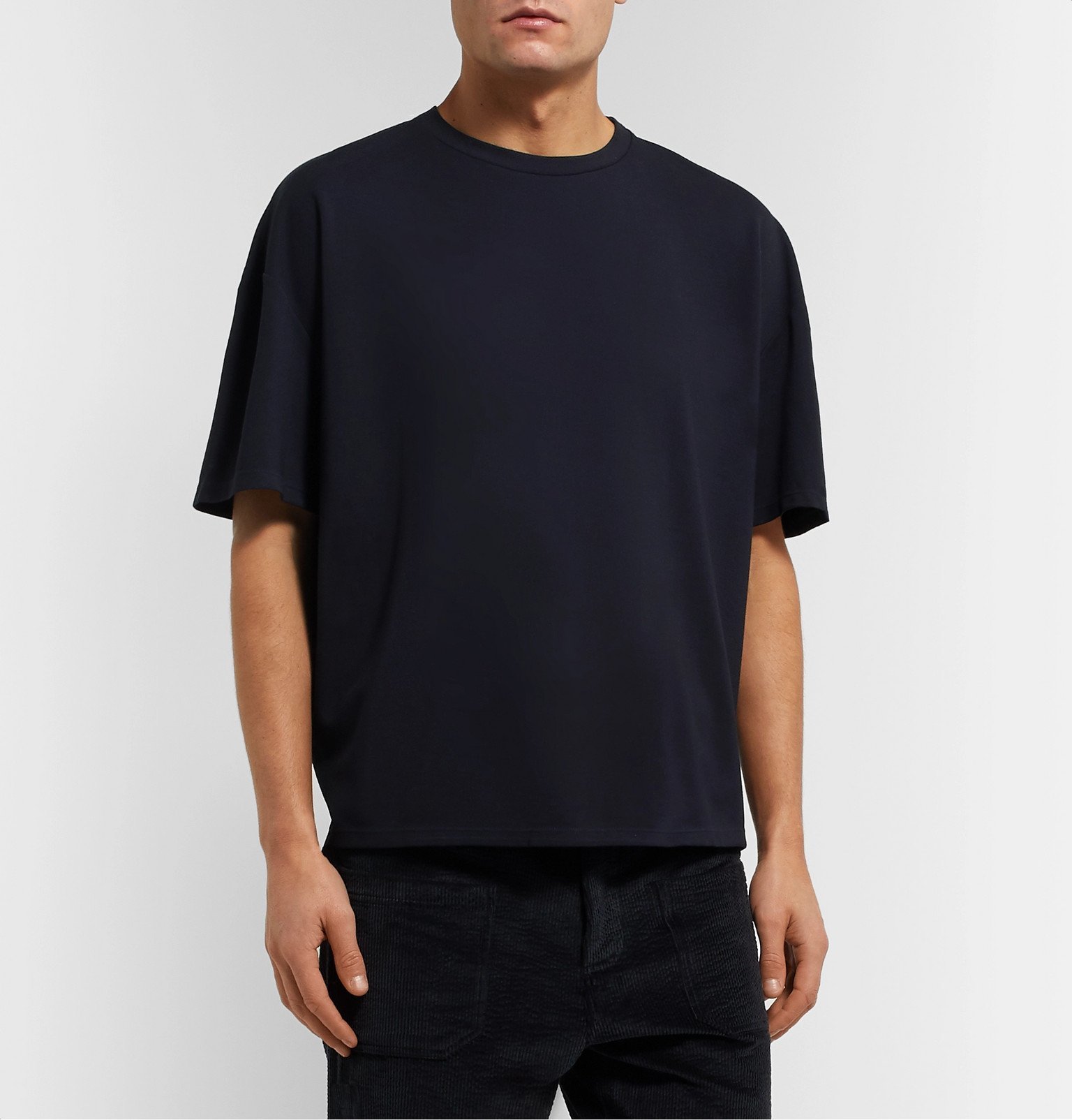 Deveaux - Oversized Jersey T-Shirt - Blue Deveaux New York