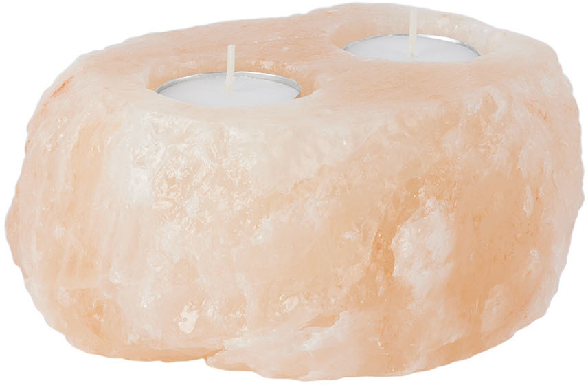 Sageful Pink Double Himalayan Salt Candle Holder