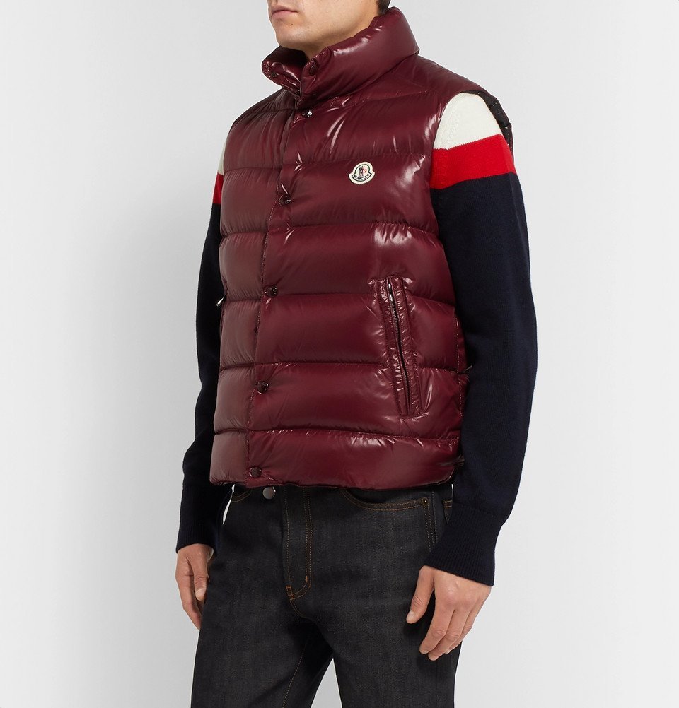 Moncler - Tib Slim-Fit Quilted Shell Down Gilet - Burgundy Moncler