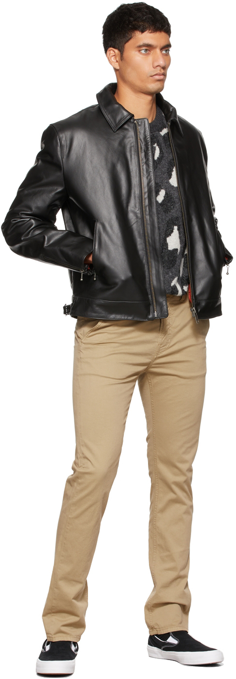 Nudie Jeans Black Leather Eddy Jacket 