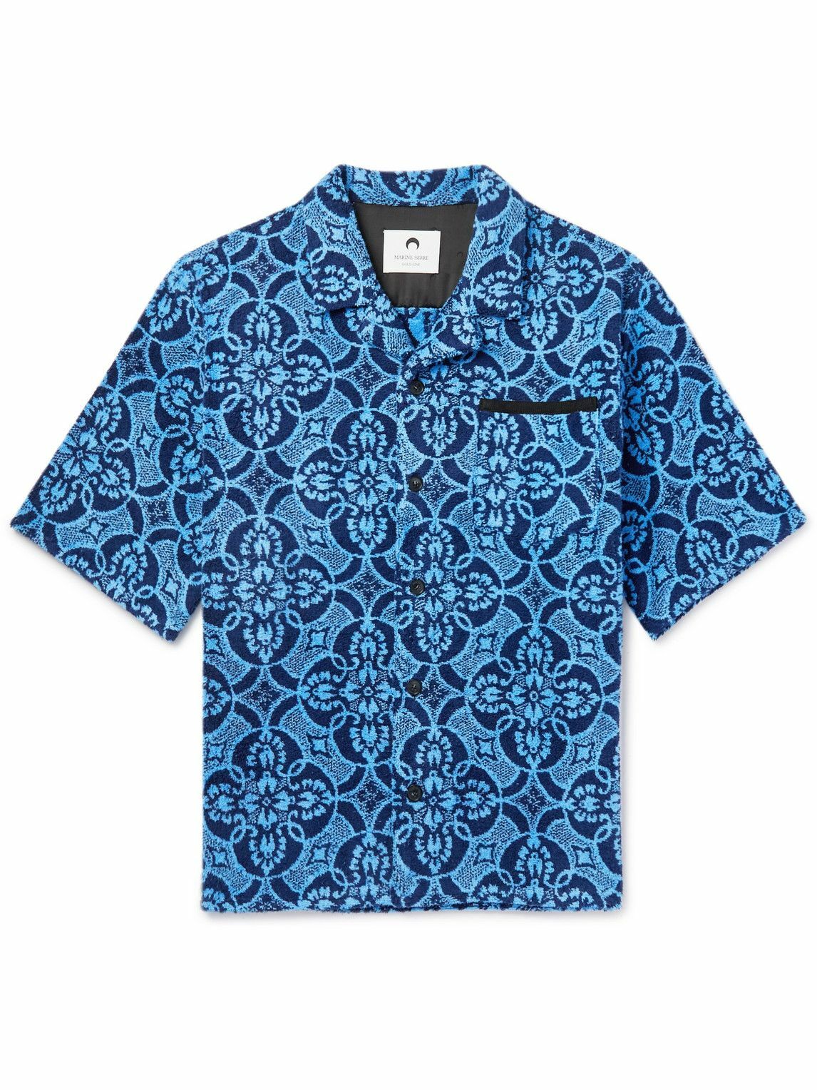 Marine Serre - Cotton-Terry Jacquard Shirt - Blue Marine Serre