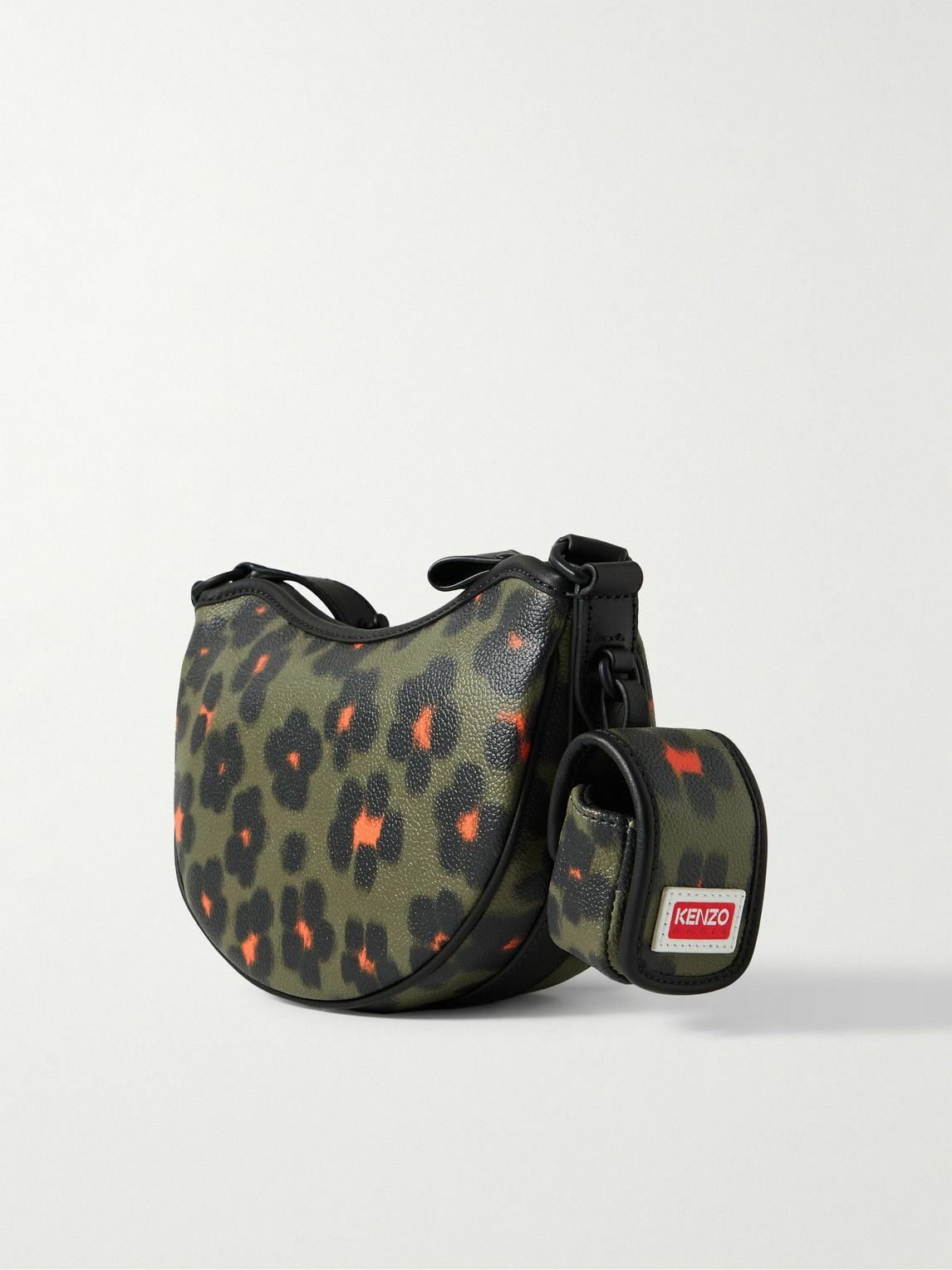 KENZO Discover FloralPrint Faux Leather Messenger Bag Kenzo