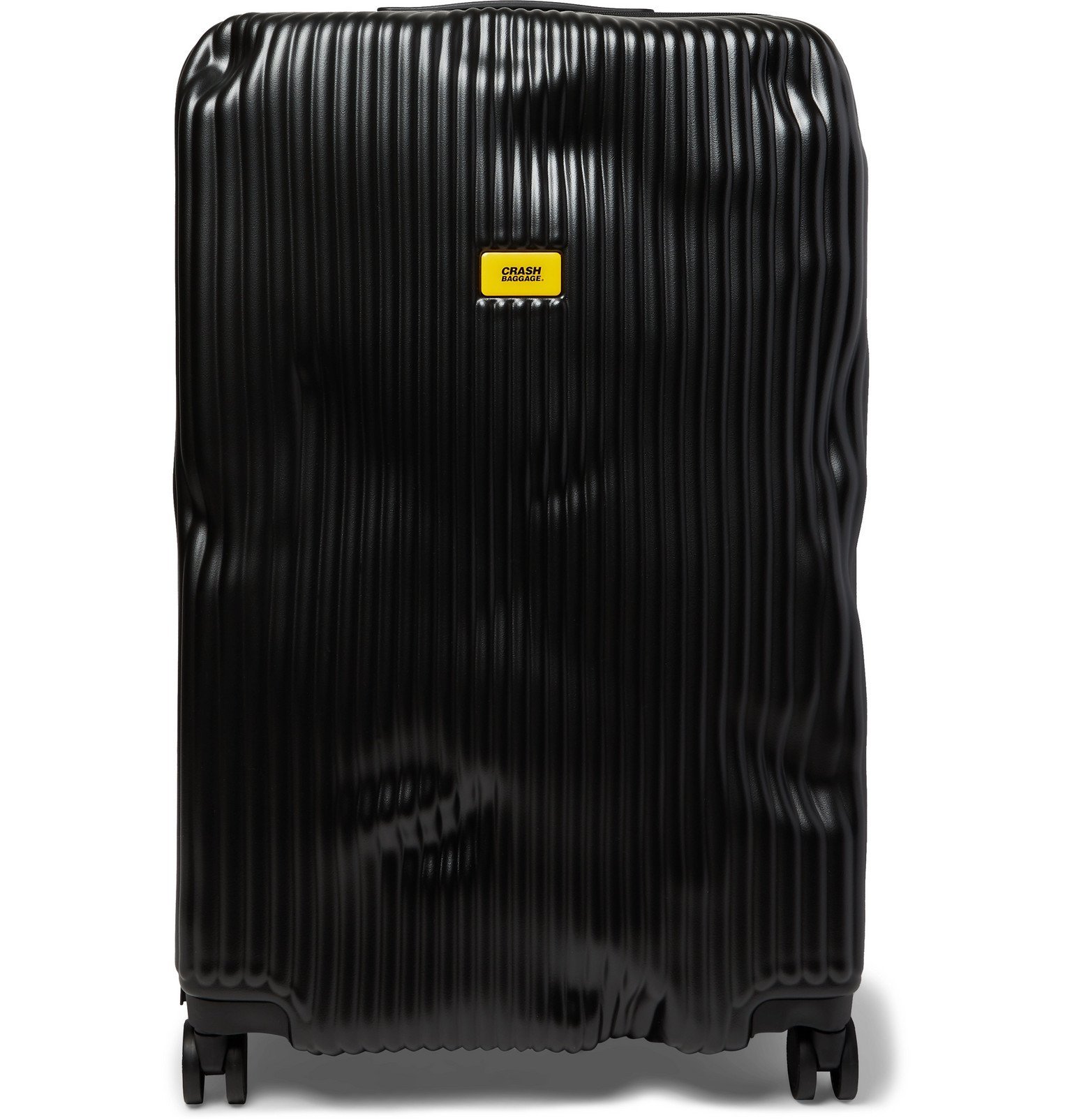 Crash Baggage Stripe Large Polycarbonate Suitcase Black Crash Baggage