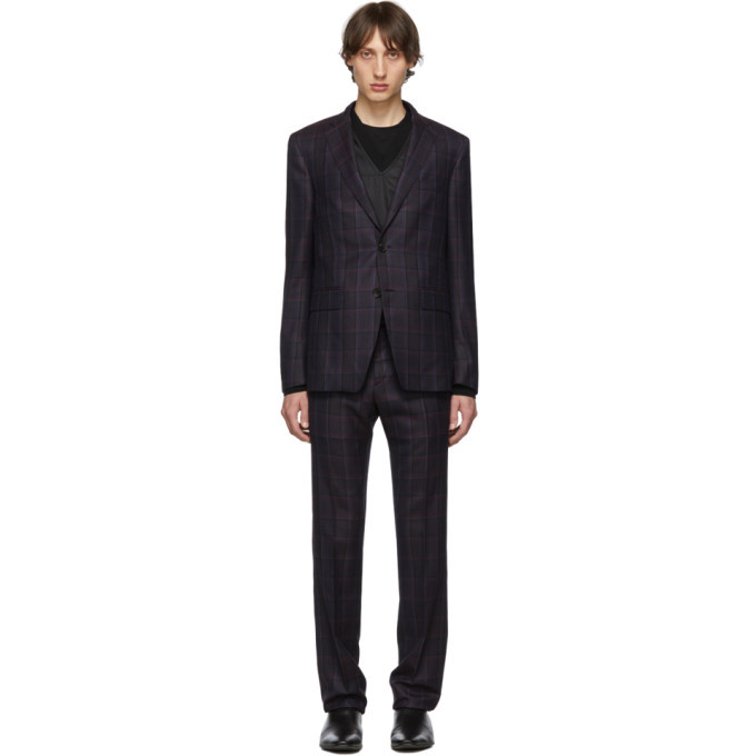 Etro Purple Check Semi-Traditional Suit Etro