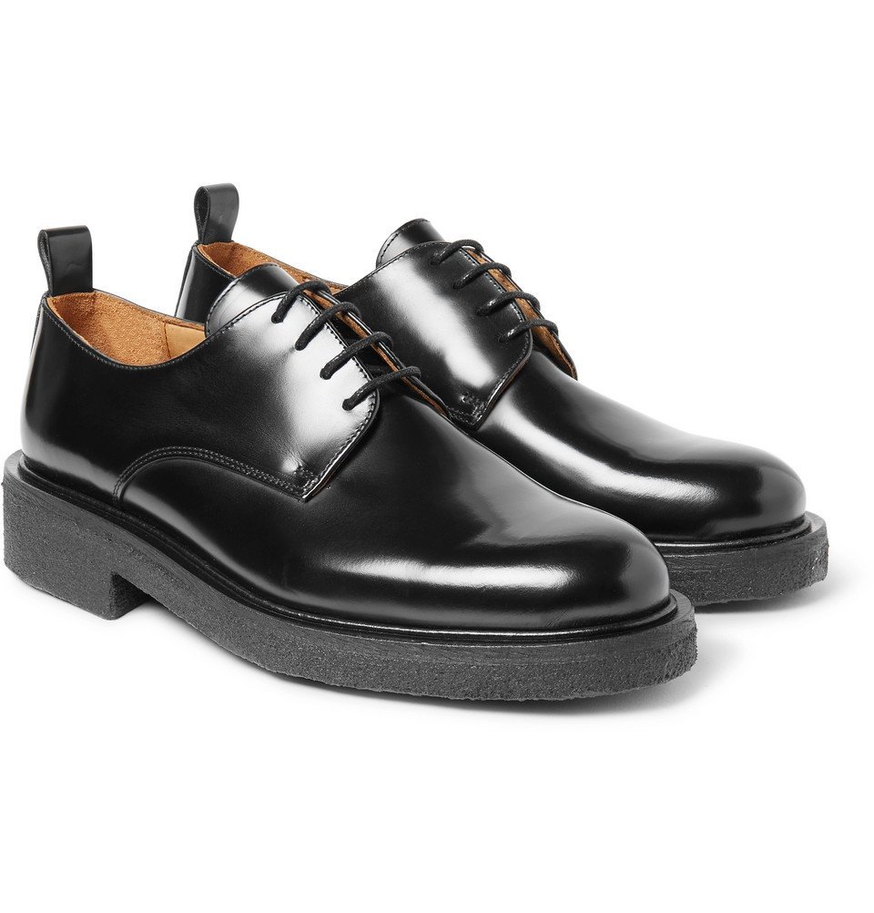 AMI - Glossed-Leather Derby Shoes - Men - Black AMI