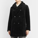 Oliver Spencer - Newington Double-Breasted Faux Shearling-Lined Cotton-Corduroy Coat - Black