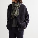 Oliver Spencer - Fringed Checked Wool-Blend Scarf - Green