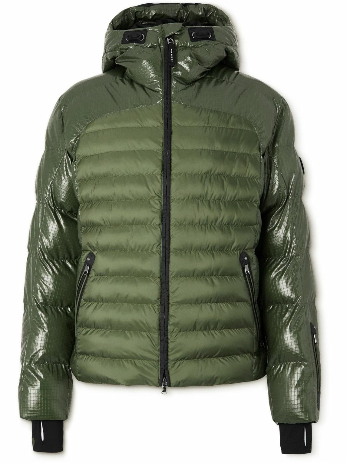 Bogner Nelo Padded ShellTrimmed LacqueredRipstop Hooded Ski Jacket