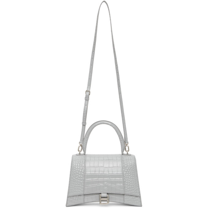 Balenciaga Grey Croc Hourglass Bag Balenciaga