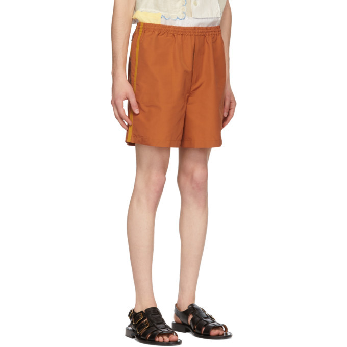Bode Orange Rugby Shorts Bode