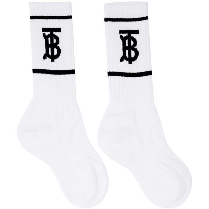 Burberry White Monogram Socks Burberry