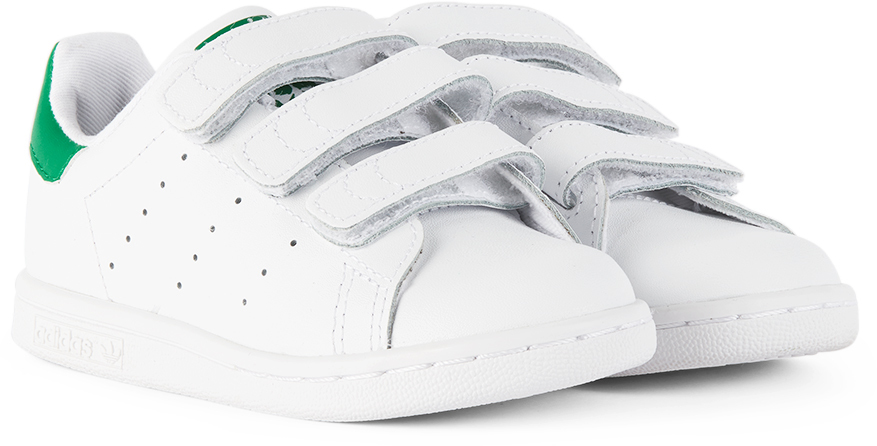 Hertogin Komkommer code adidas Kids Baby White & Green Velcro Stan Smith Sneakers