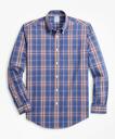 Brooks Brothers Men's Regent Regular-Fit Sport Shirt, Non-Iron Heathered Plaid | Navy