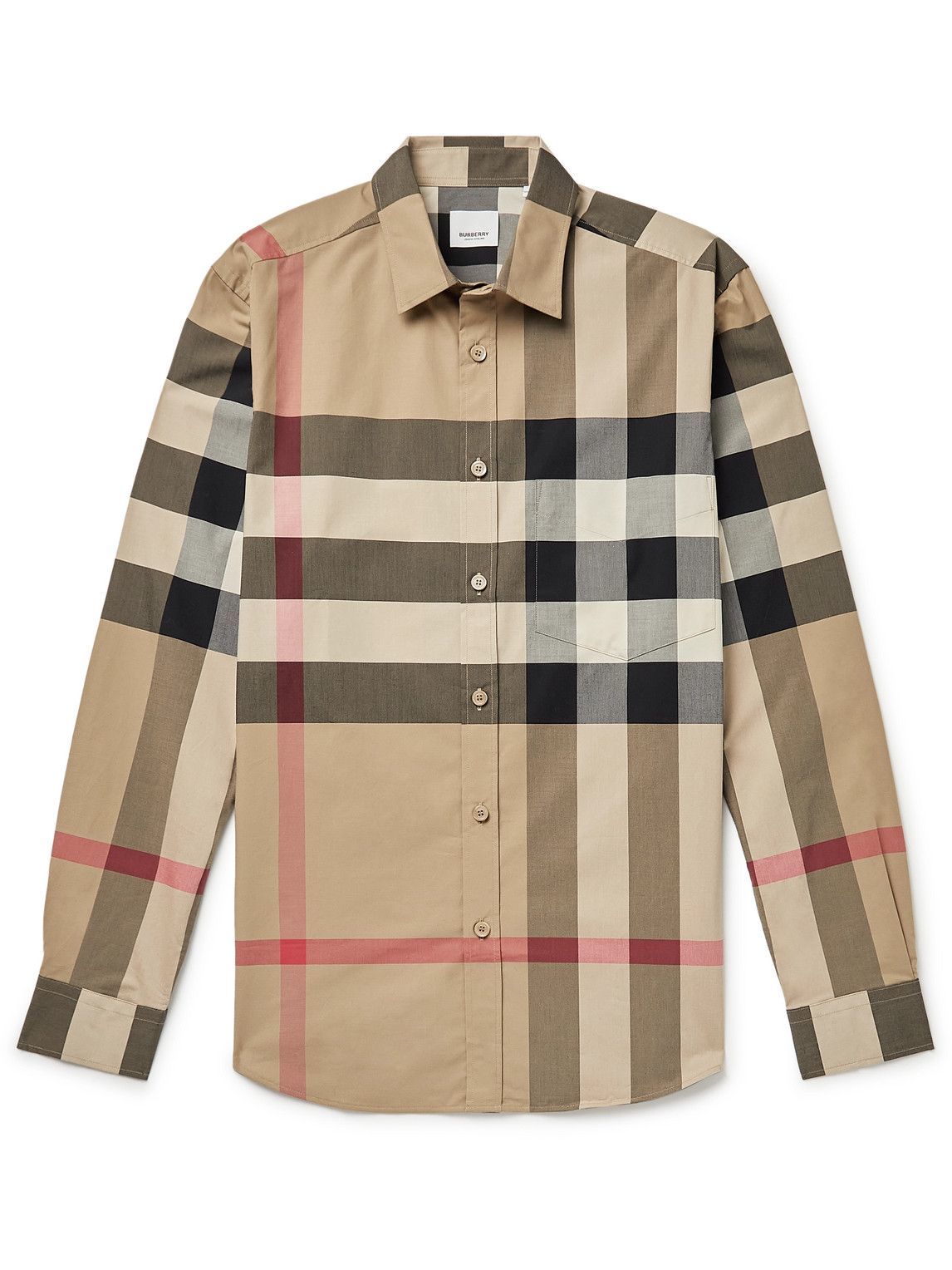 Burberry - Slim-Fit Checked Cotton-Blend Poplin Shirt - Brown