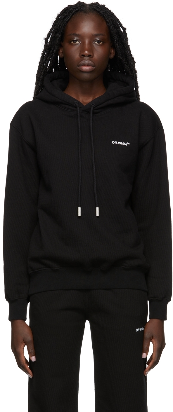 Off-White Black Airport Tape Double-Layer Hoodie Off-White