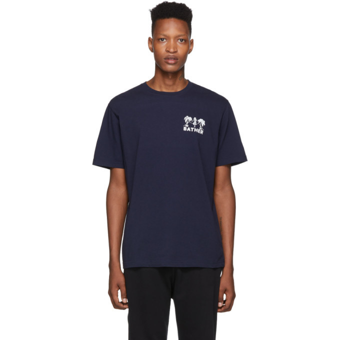 Bather Navy Swimming and Recreation T-Shirt Bather