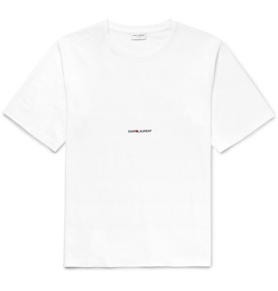 Saint Laurent - Slim-Fit Printed Cotton-Jersey T-Shirt - White Saint ...