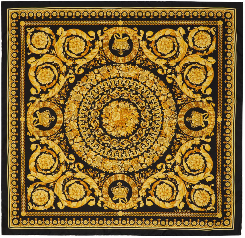 versace barocco print scarf