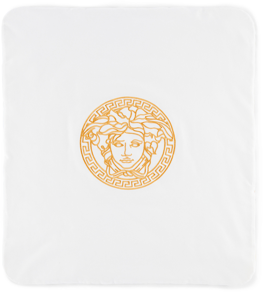 Versace Baby White Medusa Baroccoflage Blanket Versace