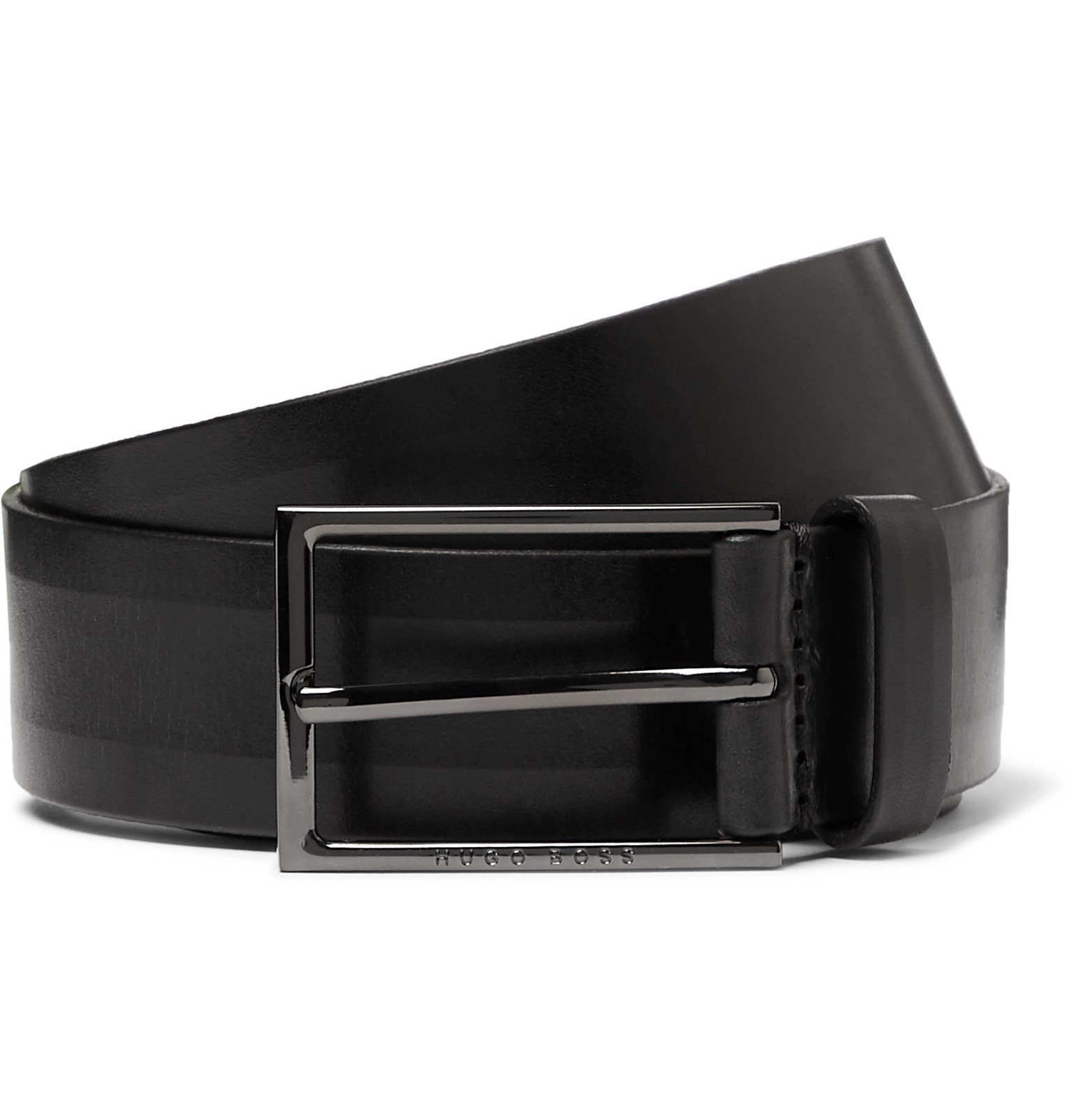 Hugo Boss - 4cm Black Carmello Leather Belt - Black Hugo Boss