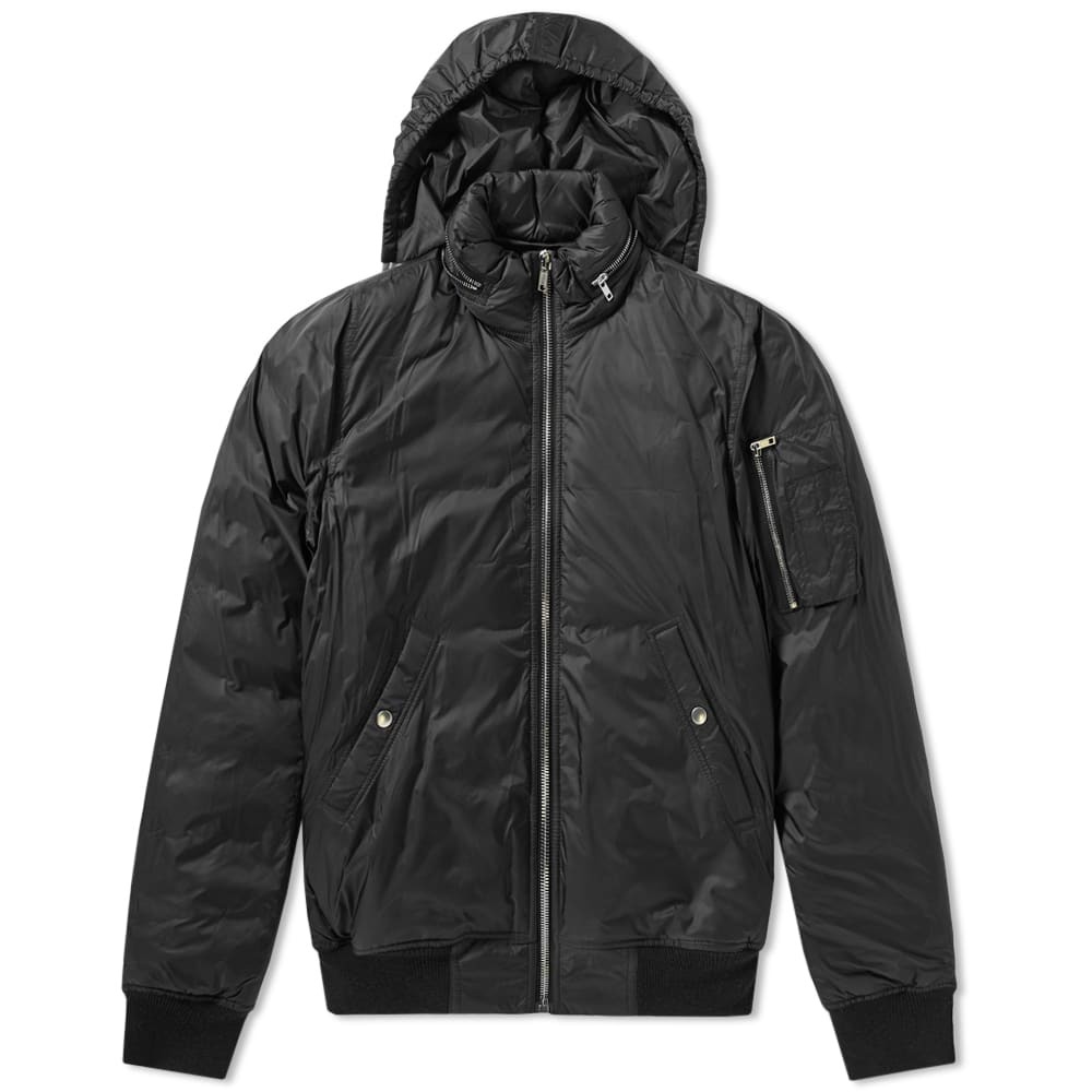 Rick Owens Zip Hood Bomber Jacket Black Rick Owens