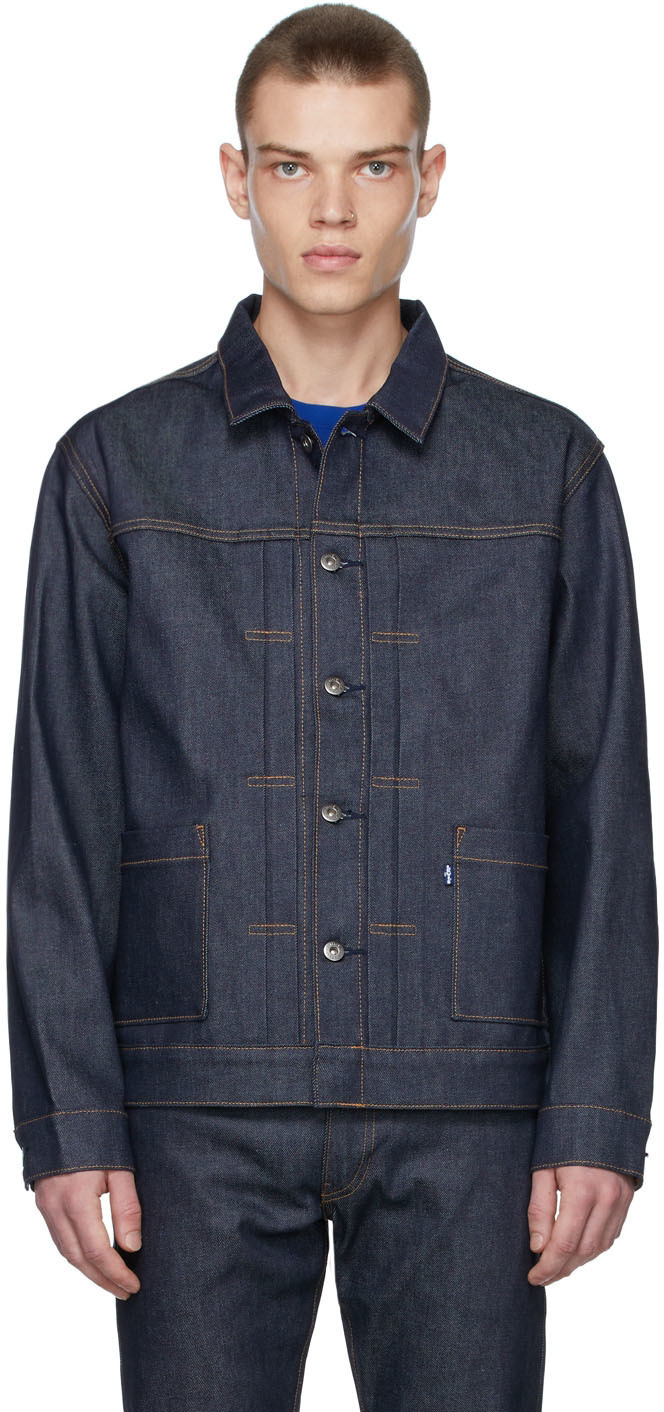 Levi's Made & Crafted Indigo Type II Worn Trucker Denim Jacket Levis Made  and Crafted