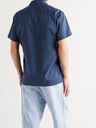 OLIVER SPENCER - Convertible-Collar Cotton Shirt - Blue