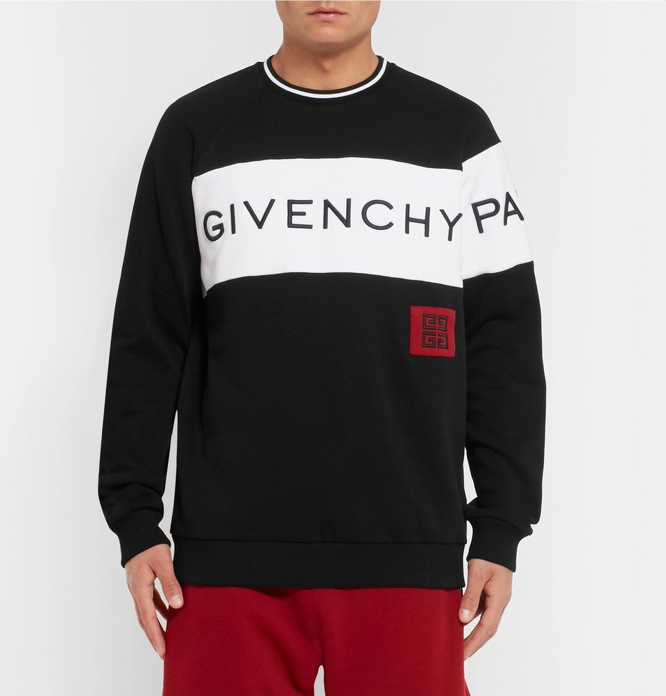 Givenchy - Logo-Embroidered Fleece-Back Cotton-Jersey Sweatshirt - Men ...