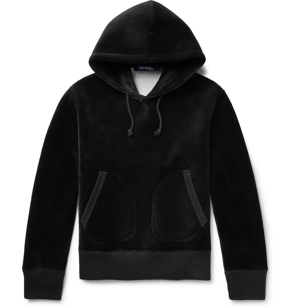 black suede hoodie