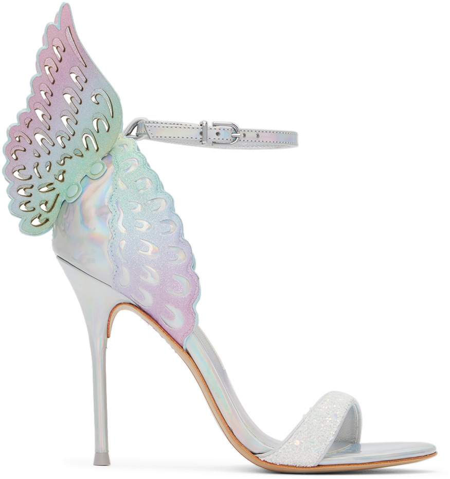 Sophia Webster Silver Iridescent Evangeline Heeled Sandals Sophia Webster