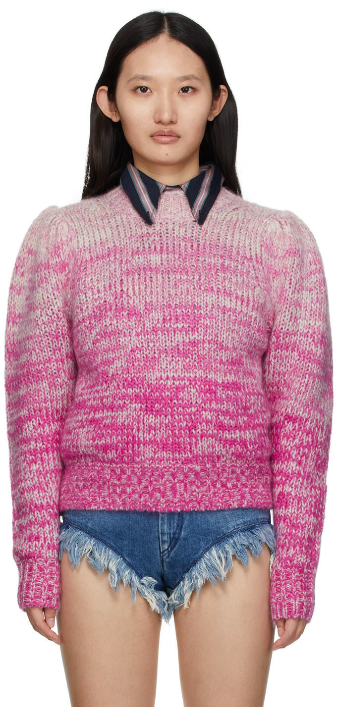 Photo: Isabel Marant Etoile Pink & Grey Pleany Mouline Sweater