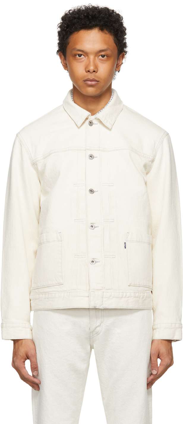 Levi's Made & Crafted Off-White Denim Type II Trucker Jacket Levis Made and  Crafted