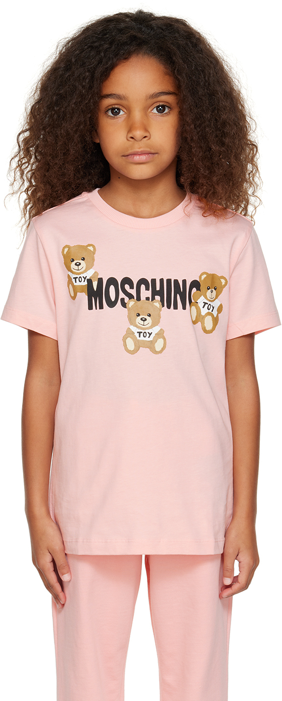 Moschino Kids Pink Teddy Bear T-Shirt Moschino