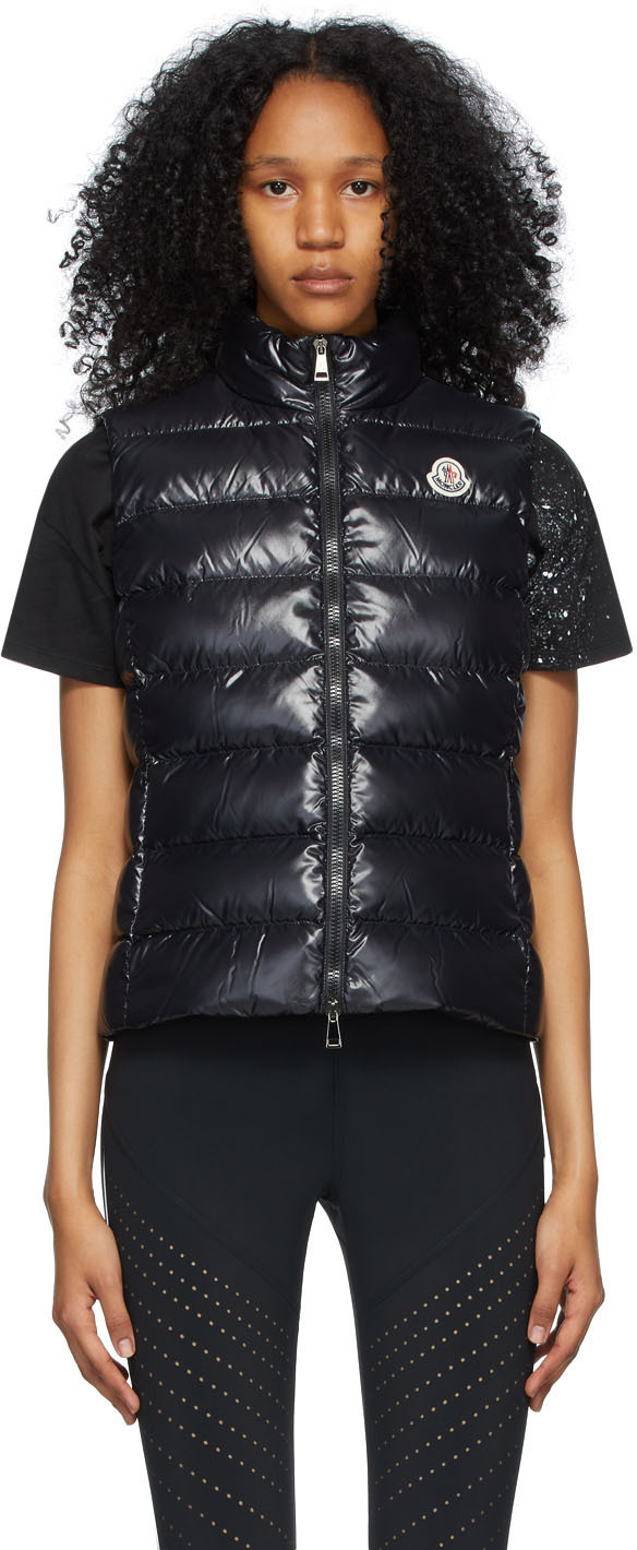 moncler black womens vest