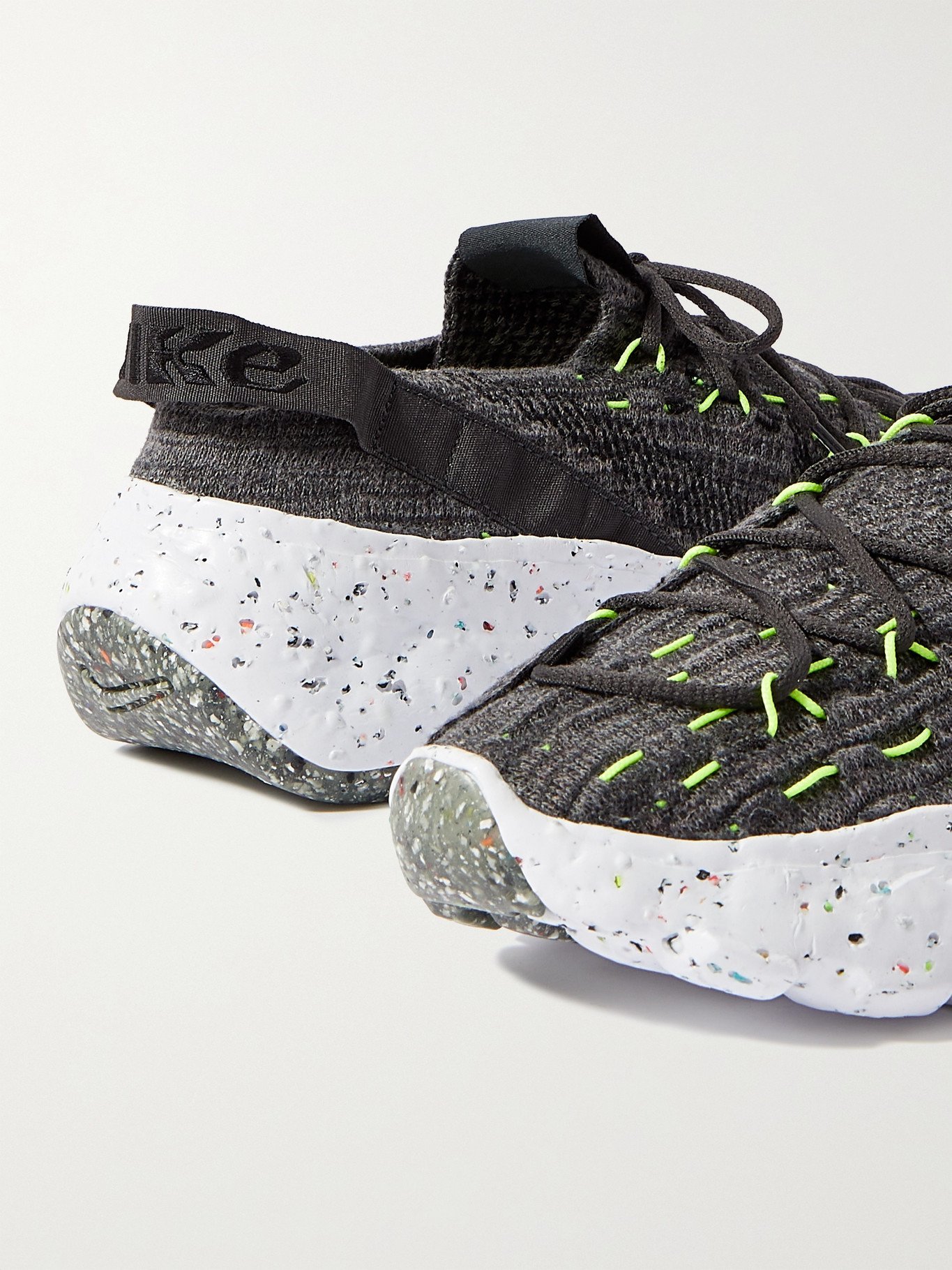 NIKE - Space Hippie 04 Recycled Stretch-Knit Sneakers - Black - 6 Nike