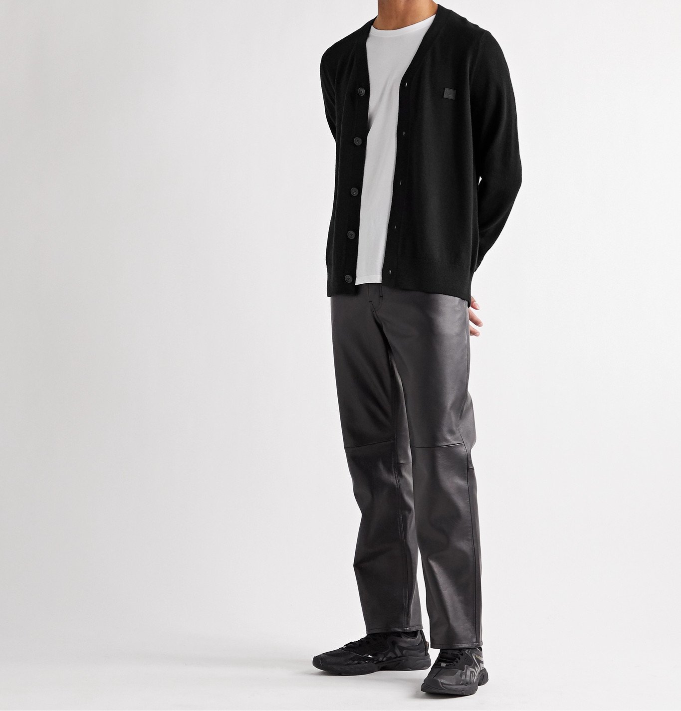 ACNE STUDIOS - Keve Logo-Appliquéd Wool Cardigan - Black Acne Studios