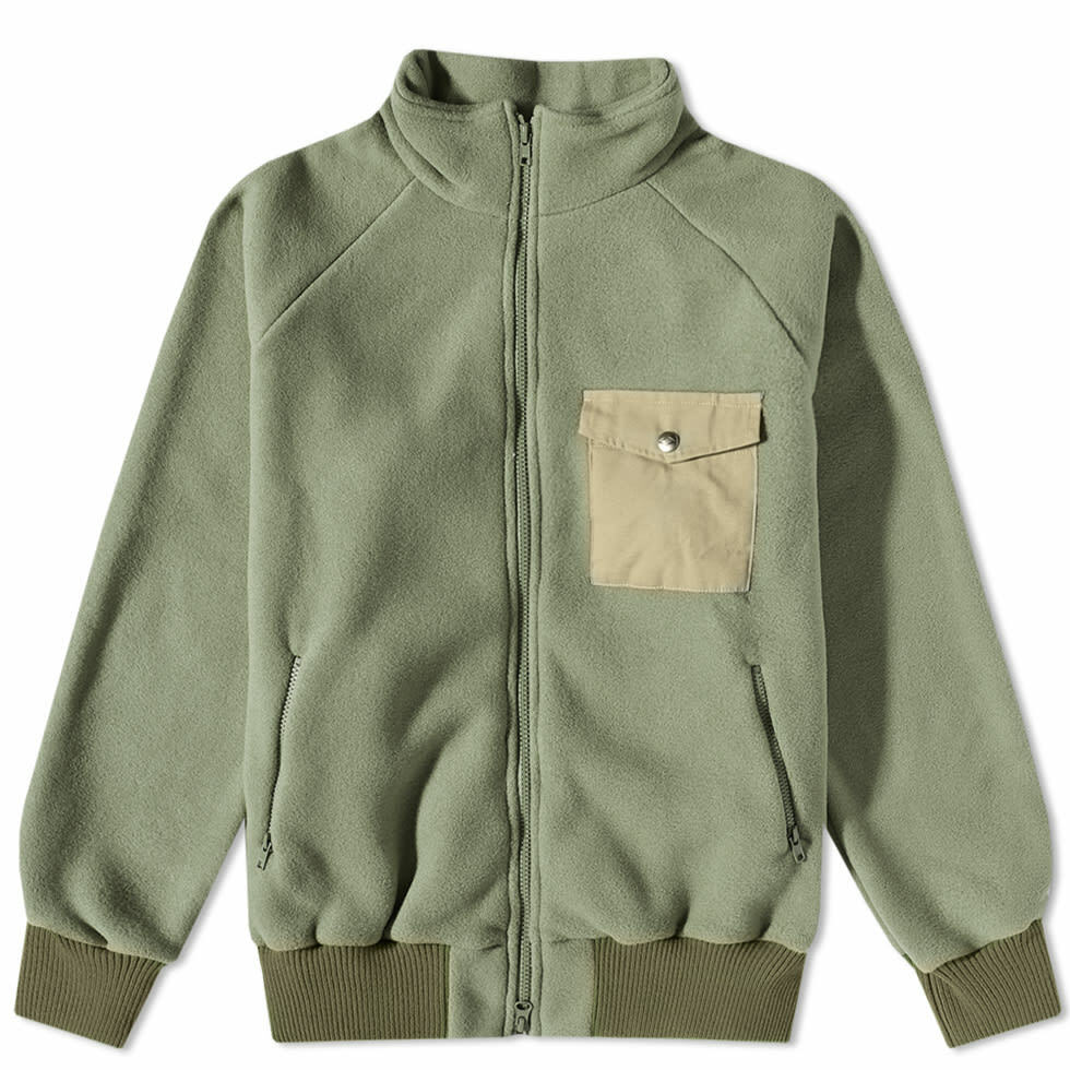 Battenwear Men's Warm Up Fleece Jacket in Olive Battenwear