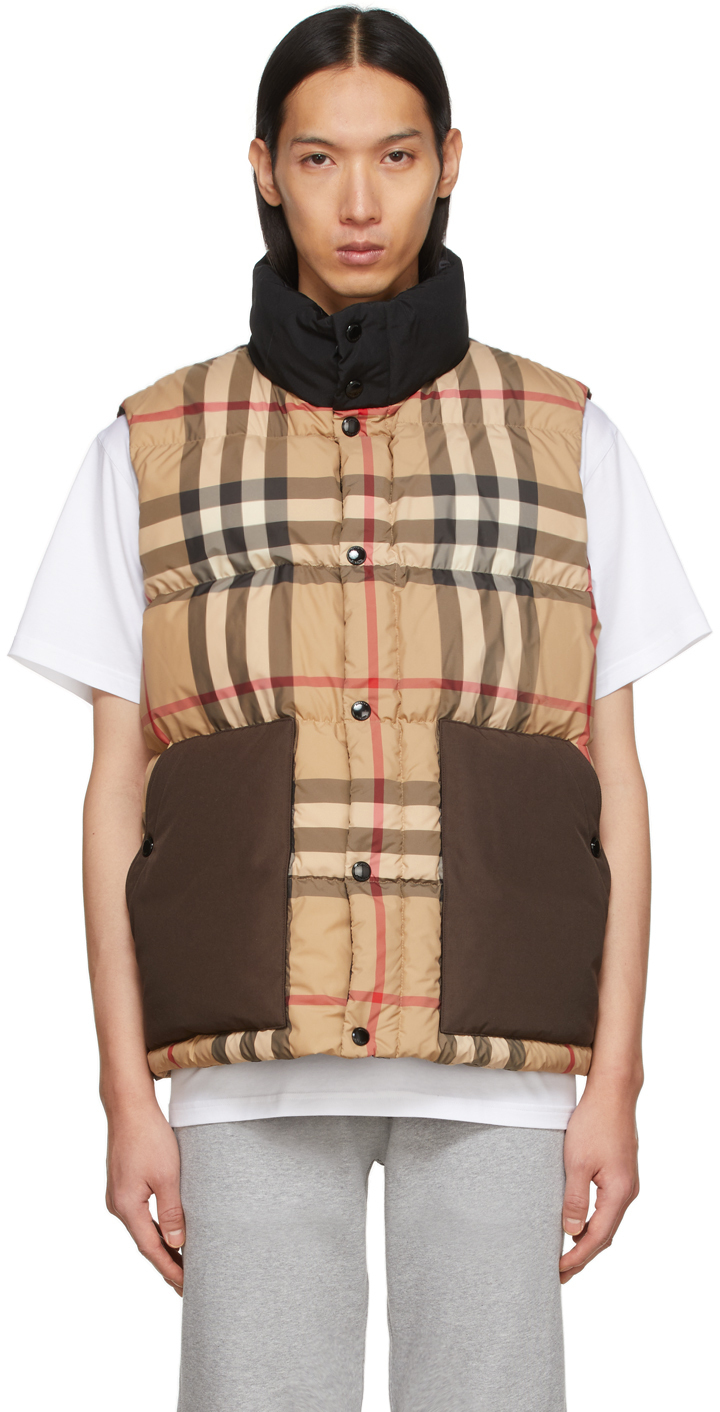 Photo: Burberry Beige Insulated Check Vest