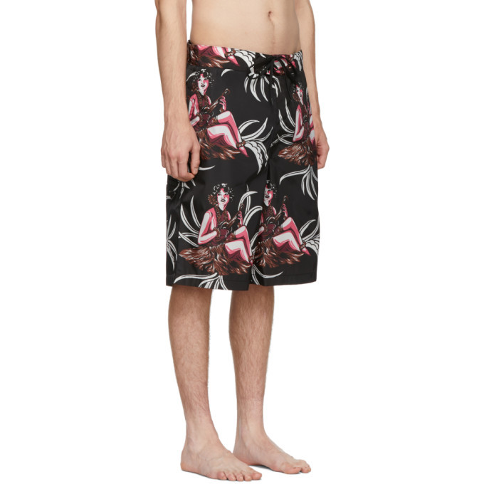 Prada Black Hawaii Swim Shorts Prada