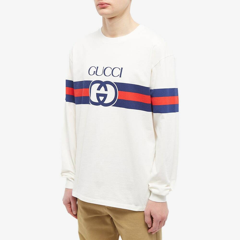 Gucci Men's Long Sleeve New Logo TShirt in White Gucci