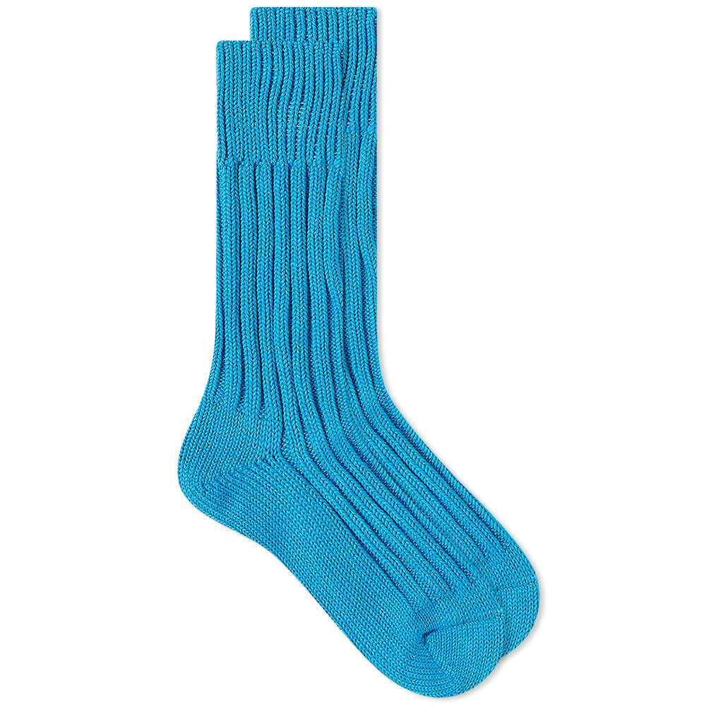 decka Heavyweight Plain Sock in Neon Blue decka