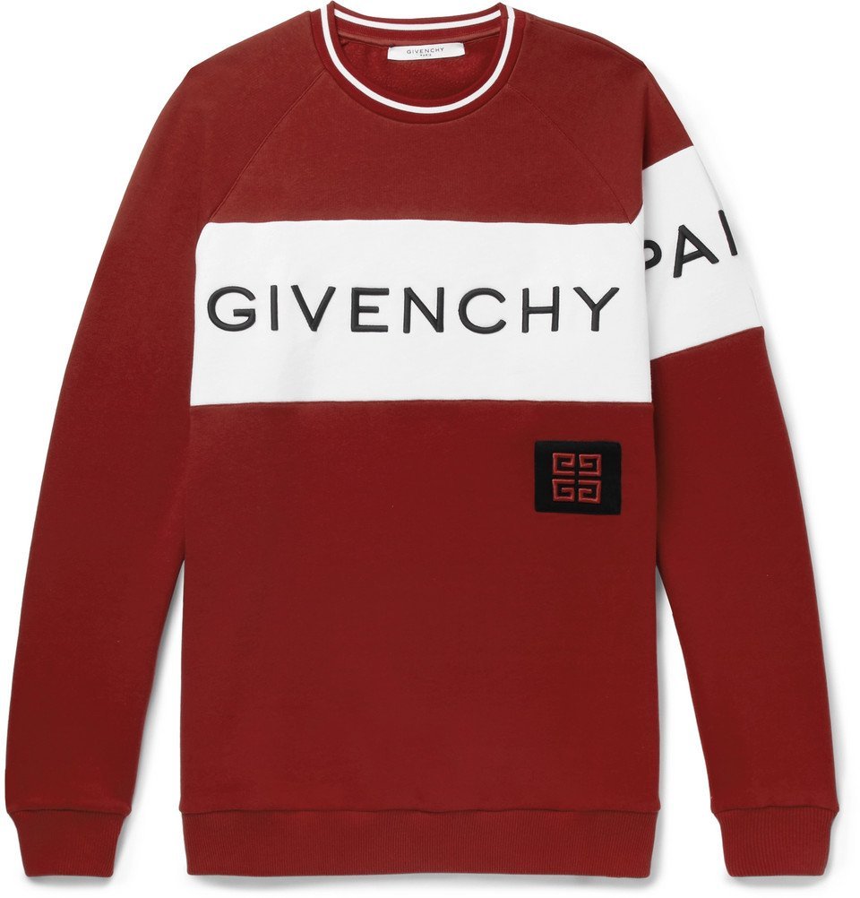 Givenchy - Logo-Embroidered Fleece-Back Cotton-Jersey Sweatshirt - Men ...