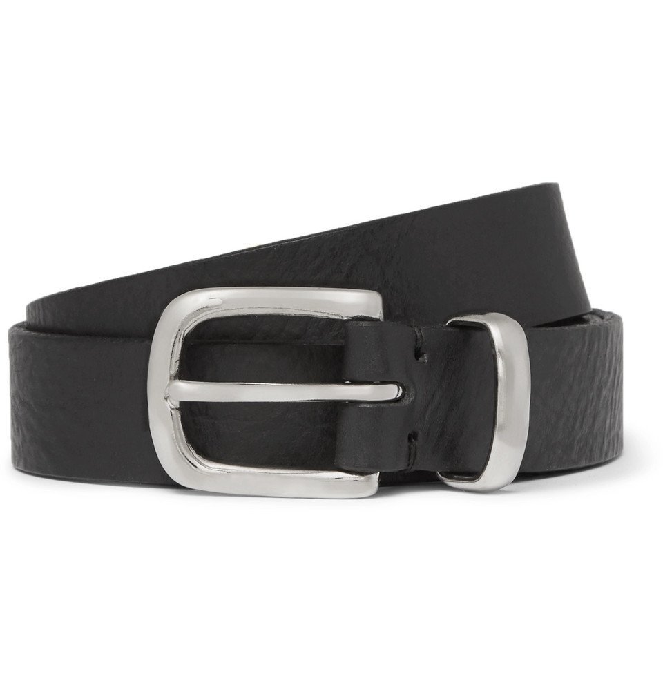 Oliver Spencer - 2.5cm Black Textured-Leather Belt - Men - Black