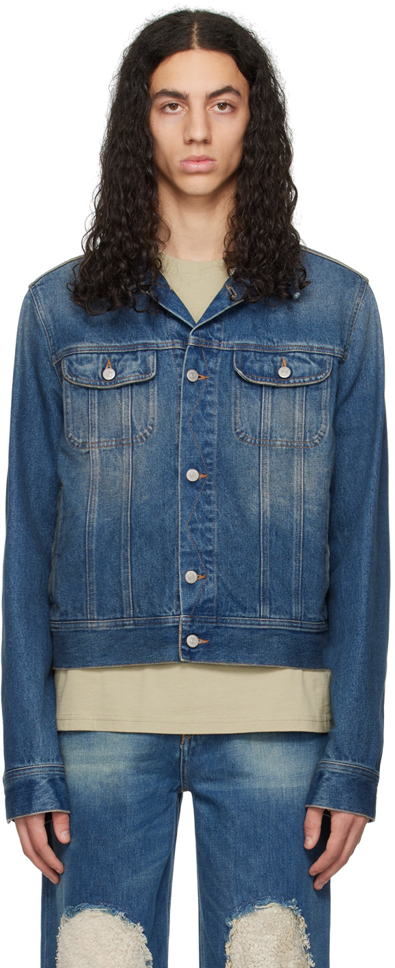 MM6 Maison Margiela Navy Faded Denim Jacket MM6 Maison Margiela